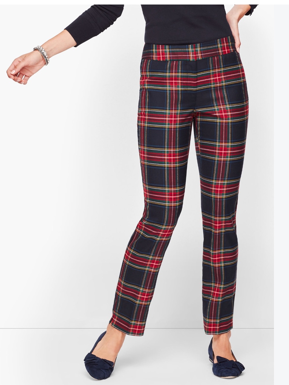 Talbots Black Plaid ‘Hampshire ankle Pants’ - Classic Tartan Style size 10p
